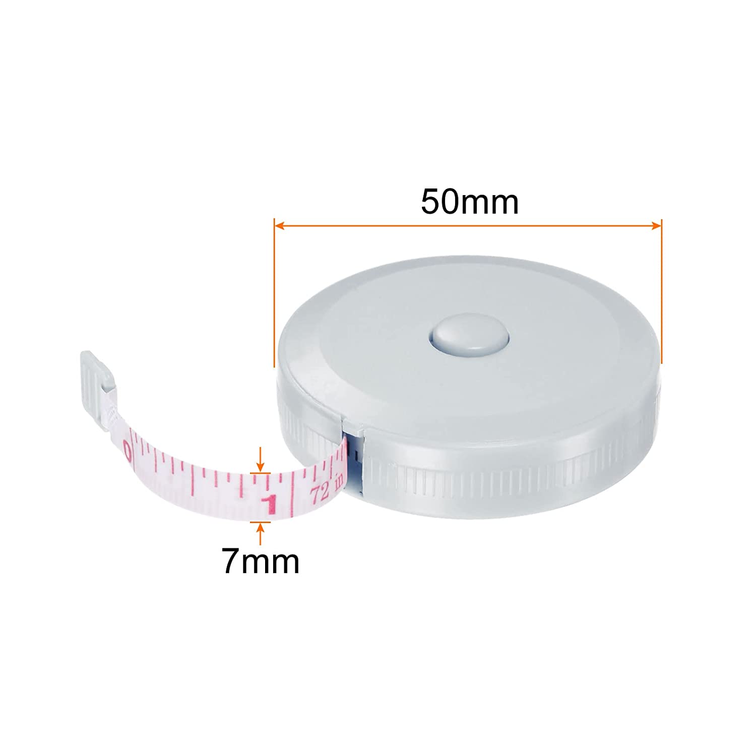 2pcs Measuring Tape 1.8M/70-inch Round Retractable Tailors Tape